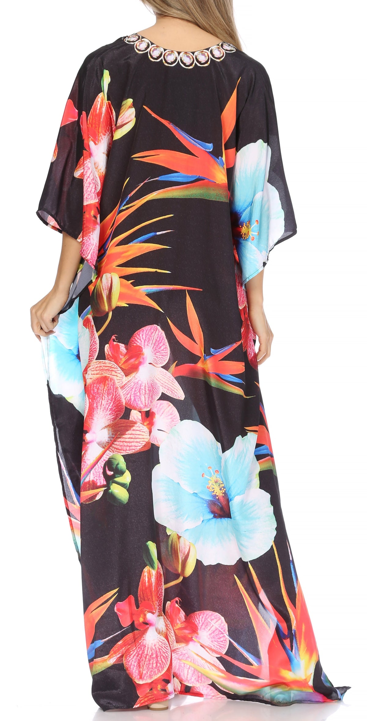 Sakkas Georgettina Flowy Long Caftan Dress/Cover Up