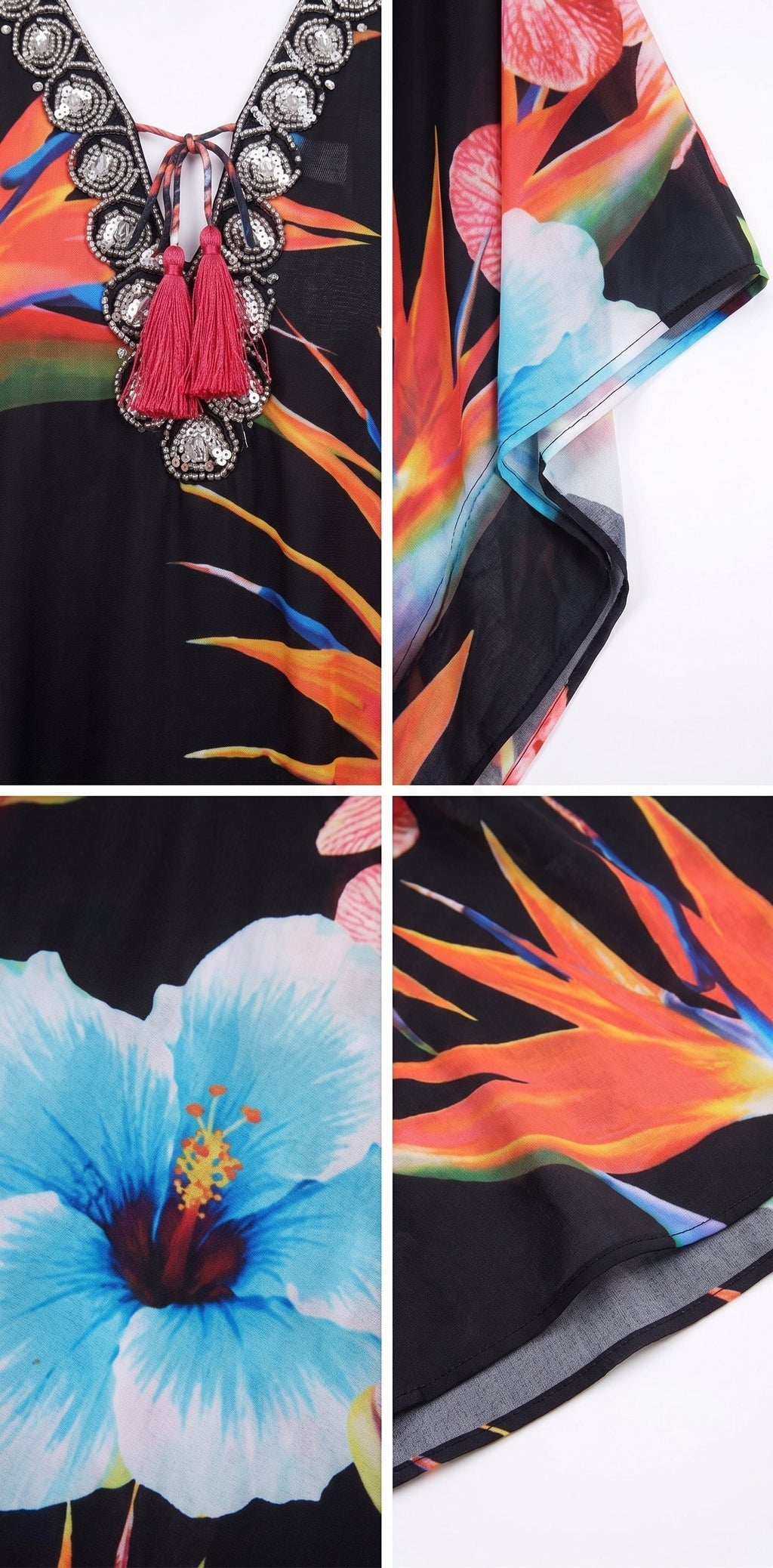 Sakkas Georgettina Flowy Long Caftan Dress/Cover Up