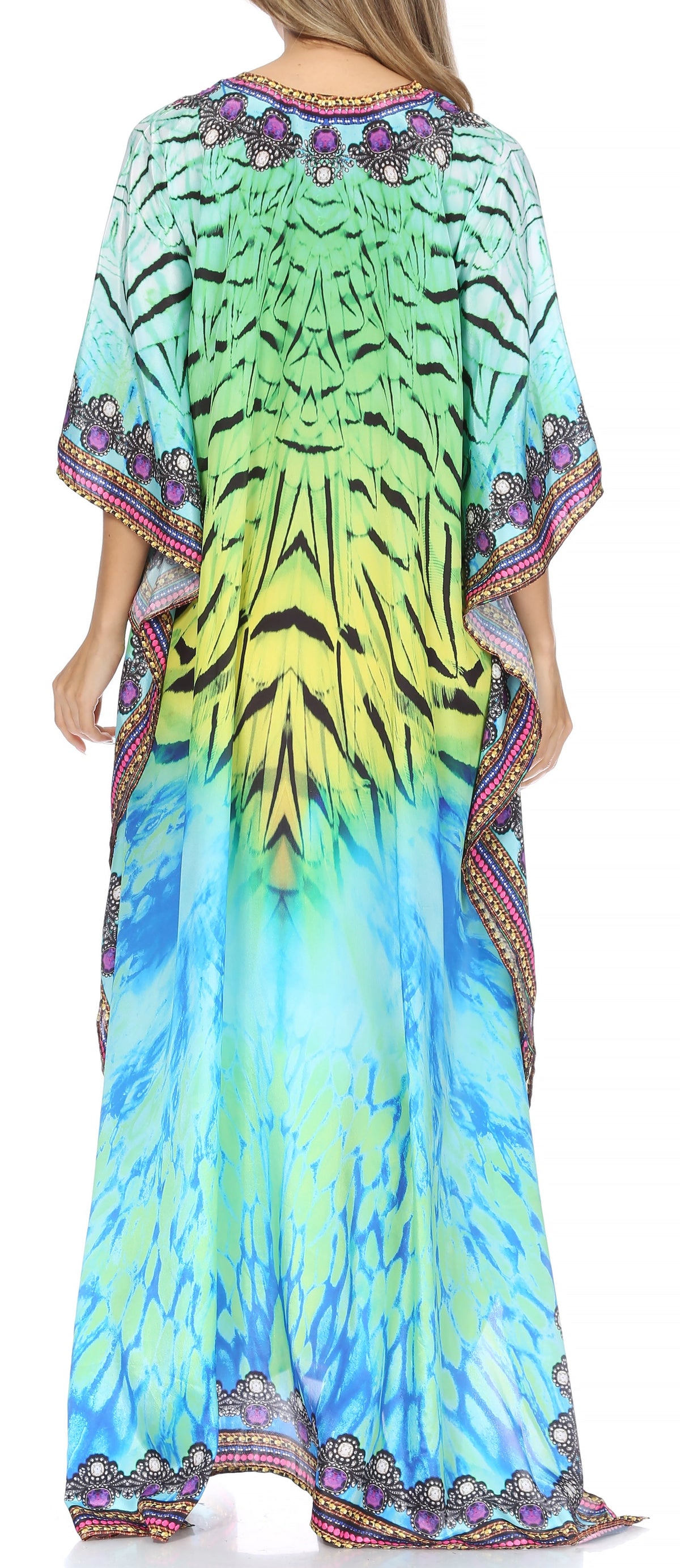 Sakkas Georgettina Flowy Long Caftan Dress/Cover Up