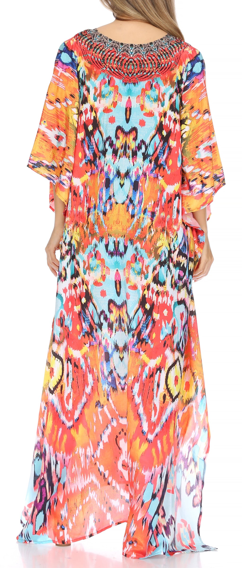 Sakkas Georgettina Flowy Long Caftan Dress/Cover Up