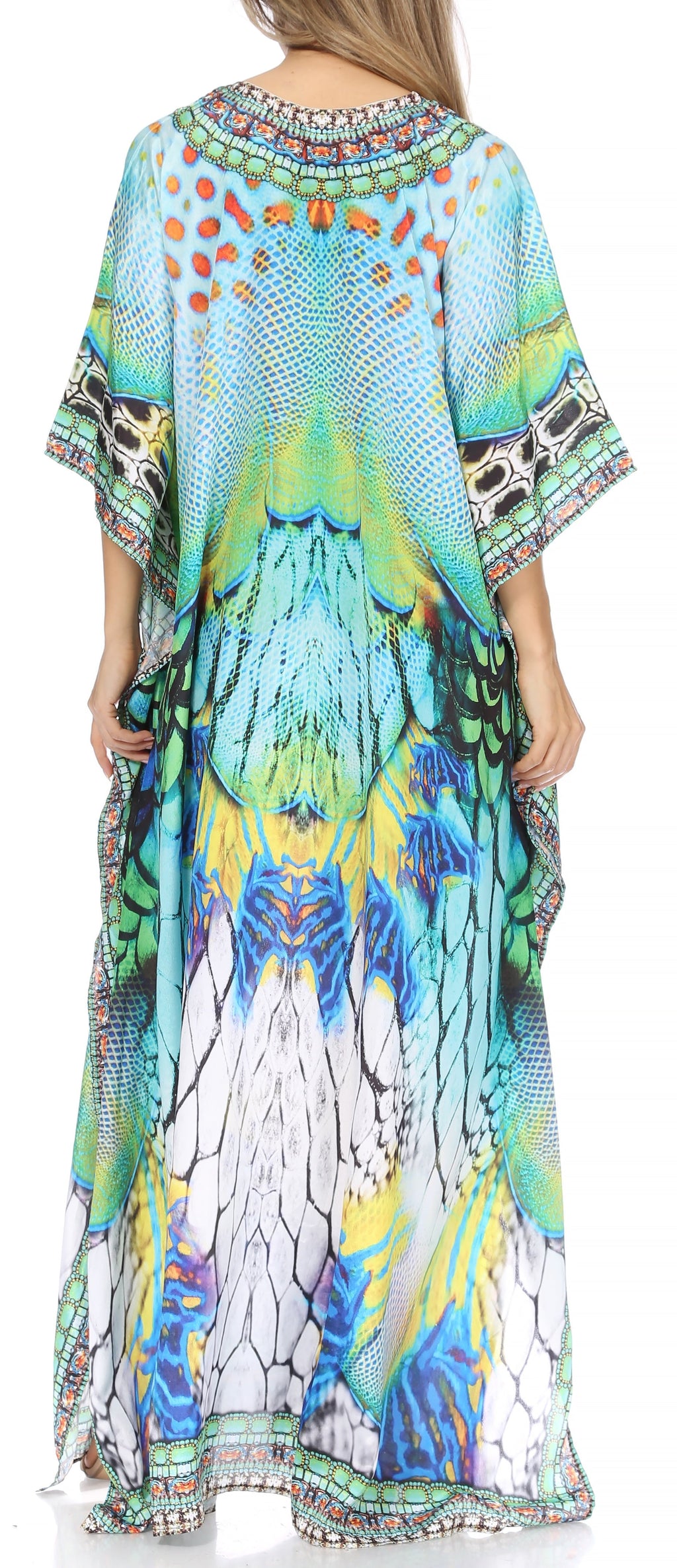 Sakkas Georgettina Flowy Long Caftan Dress/Cover Up