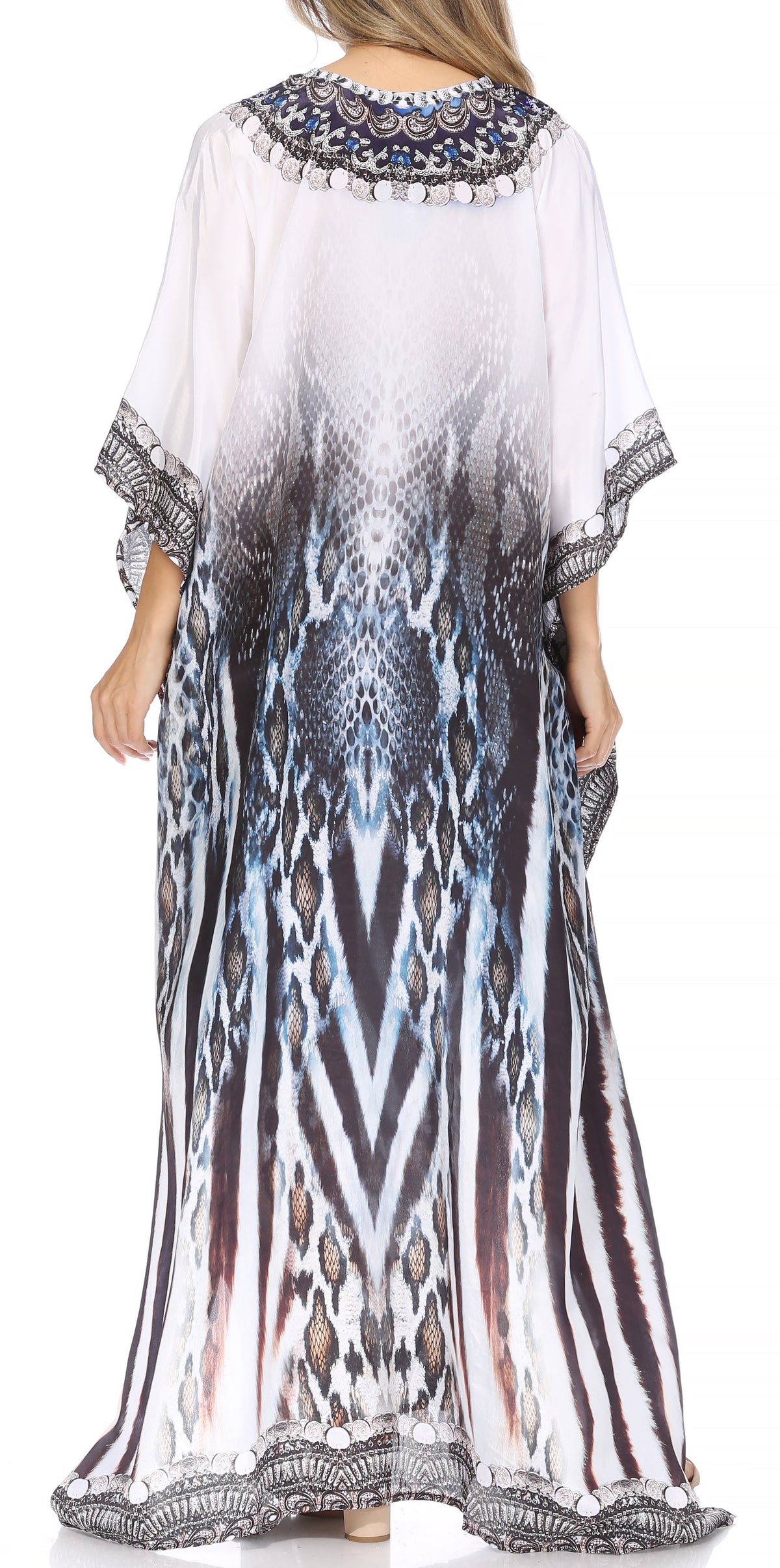 Sakkas Georgettina Flowy Long Caftan Dress/Cover Up