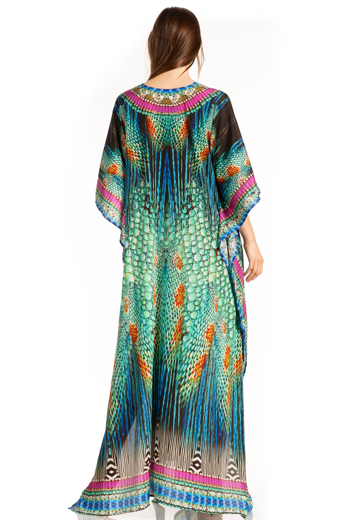 Sakkas Georgettina Flowy Long Caftan Dress/Cover Up