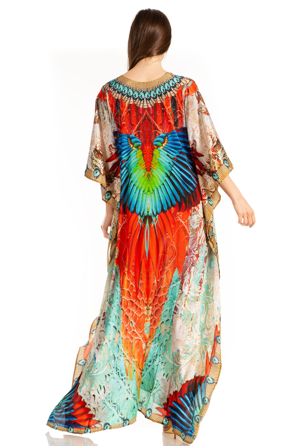 Sakkas Georgettina Flowy Long Caftan Dress/Cover Up