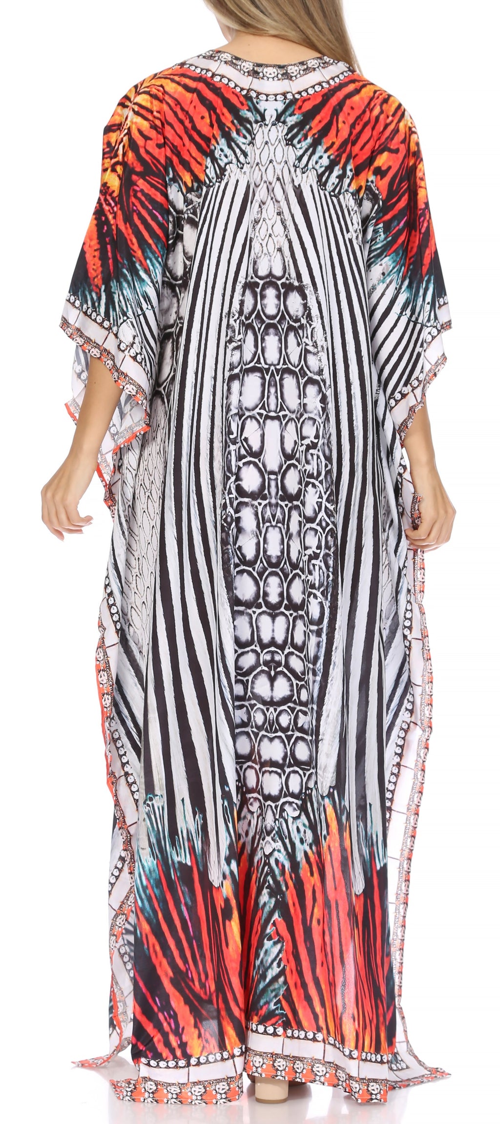 Sakkas Georgettina Flowy Long Caftan Dress/Cover Up