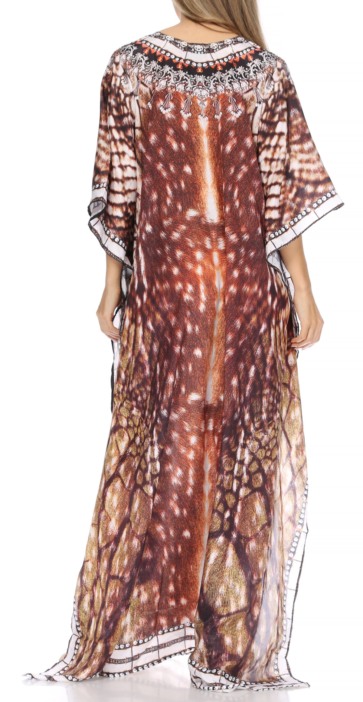 Sakkas Georgettina Flowy Long Caftan Dress/Cover Up