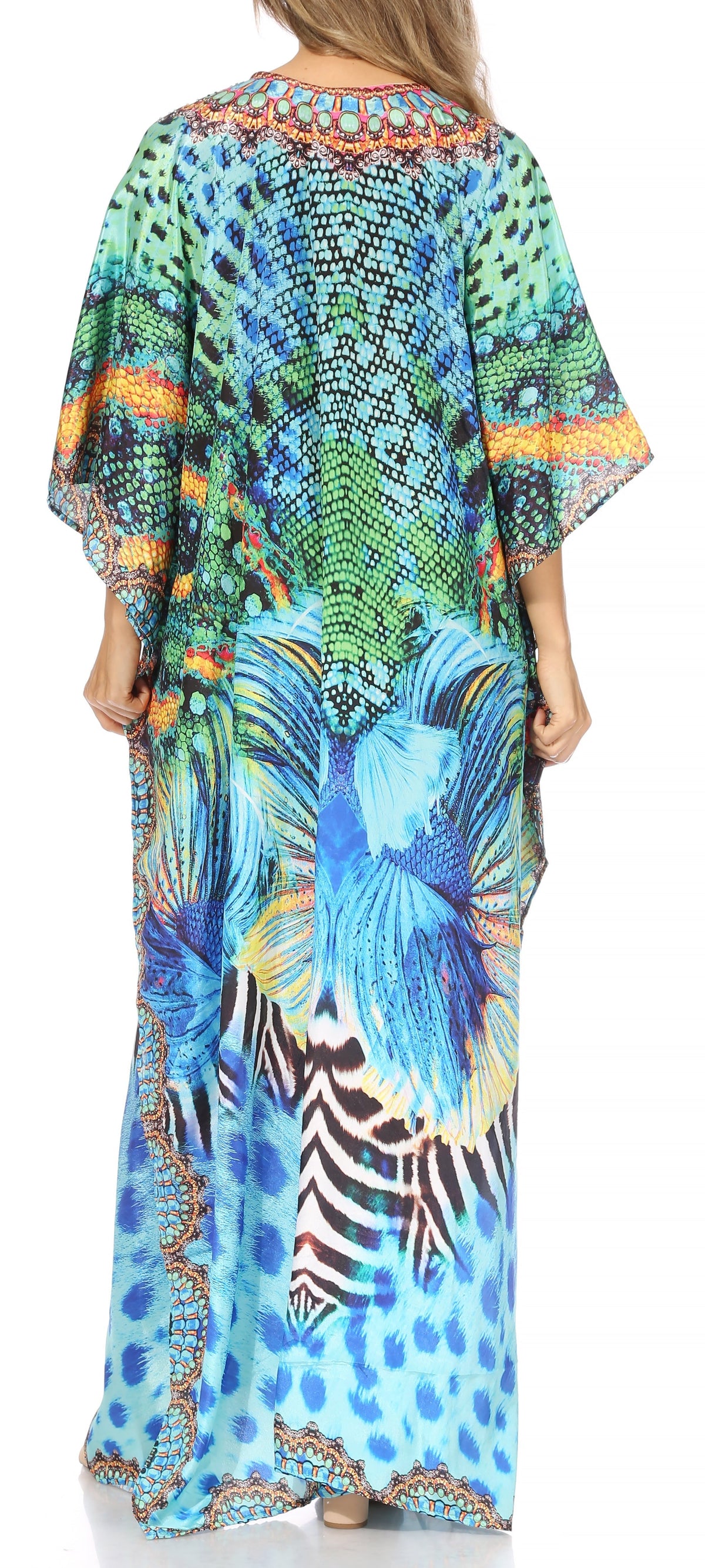 Sakkas Georgettina Flowy Long Caftan Dress/Cover Up