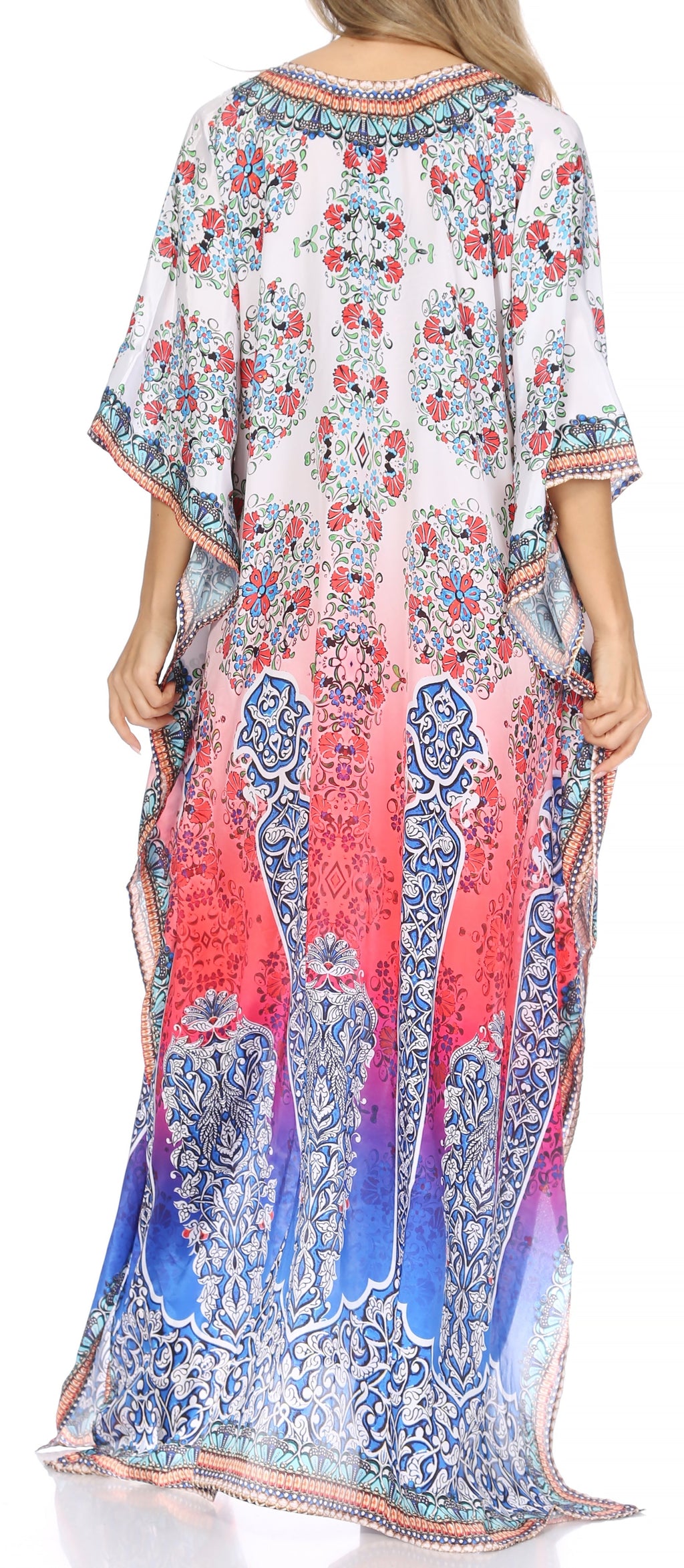 Sakkas Georgettina Flowy Long Caftan Dress/Cover Up