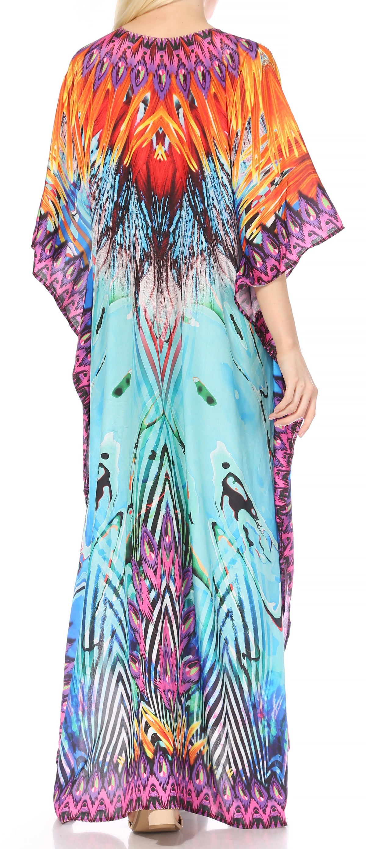 Sakkas Georgettina Flowy Long Caftan Dress/Cover Up