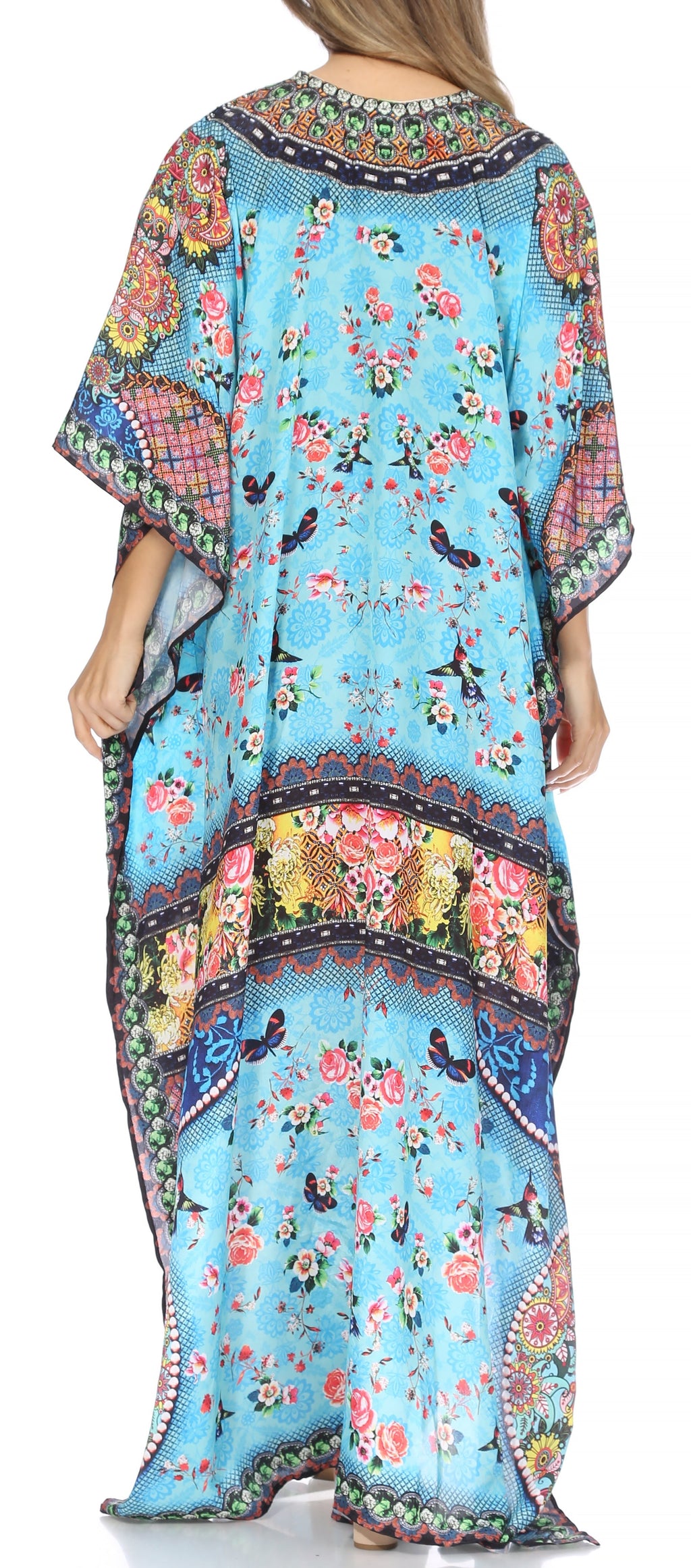 Sakkas Georgettina Flowy Long Caftan Dress/Cover Up