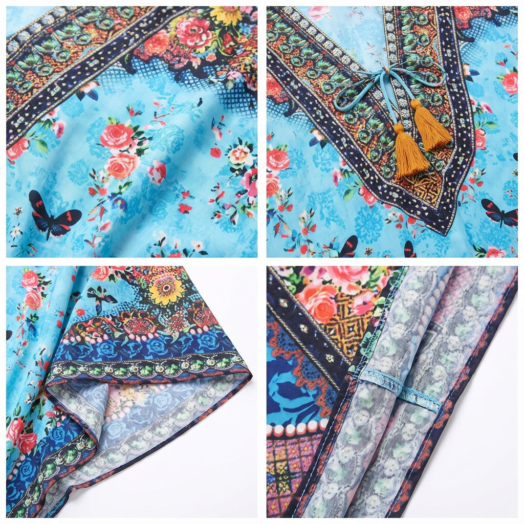 Sakkas Georgettina Flowy Long Caftan Dress/Cover Up