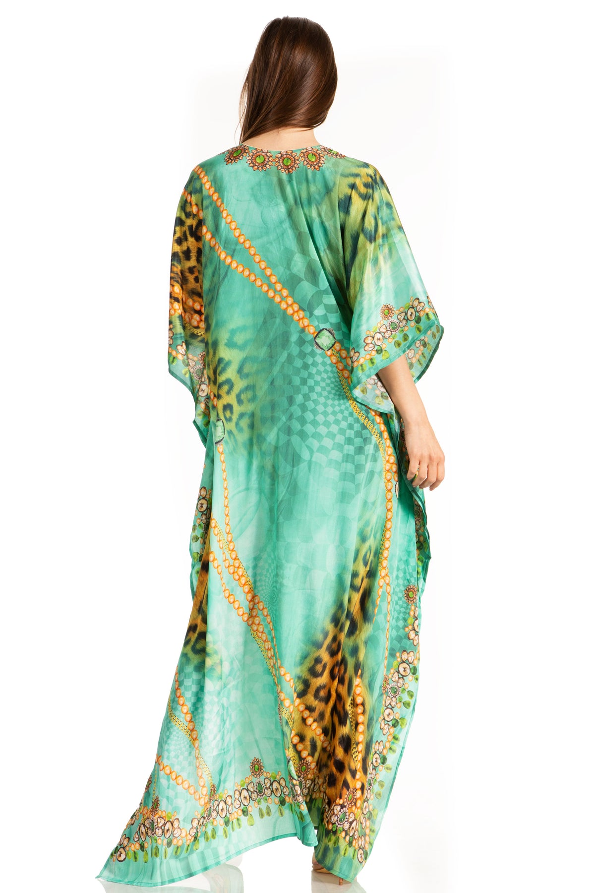 Sakkas Georgettina Flowy Long Caftan Dress/Cover Up