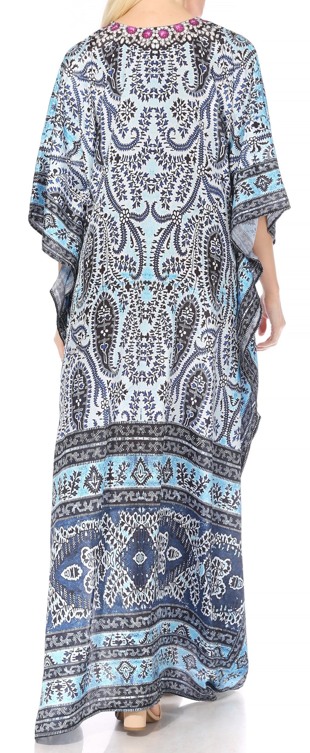 Sakkas Georgettina Flowy Long Caftan Dress/Cover Up