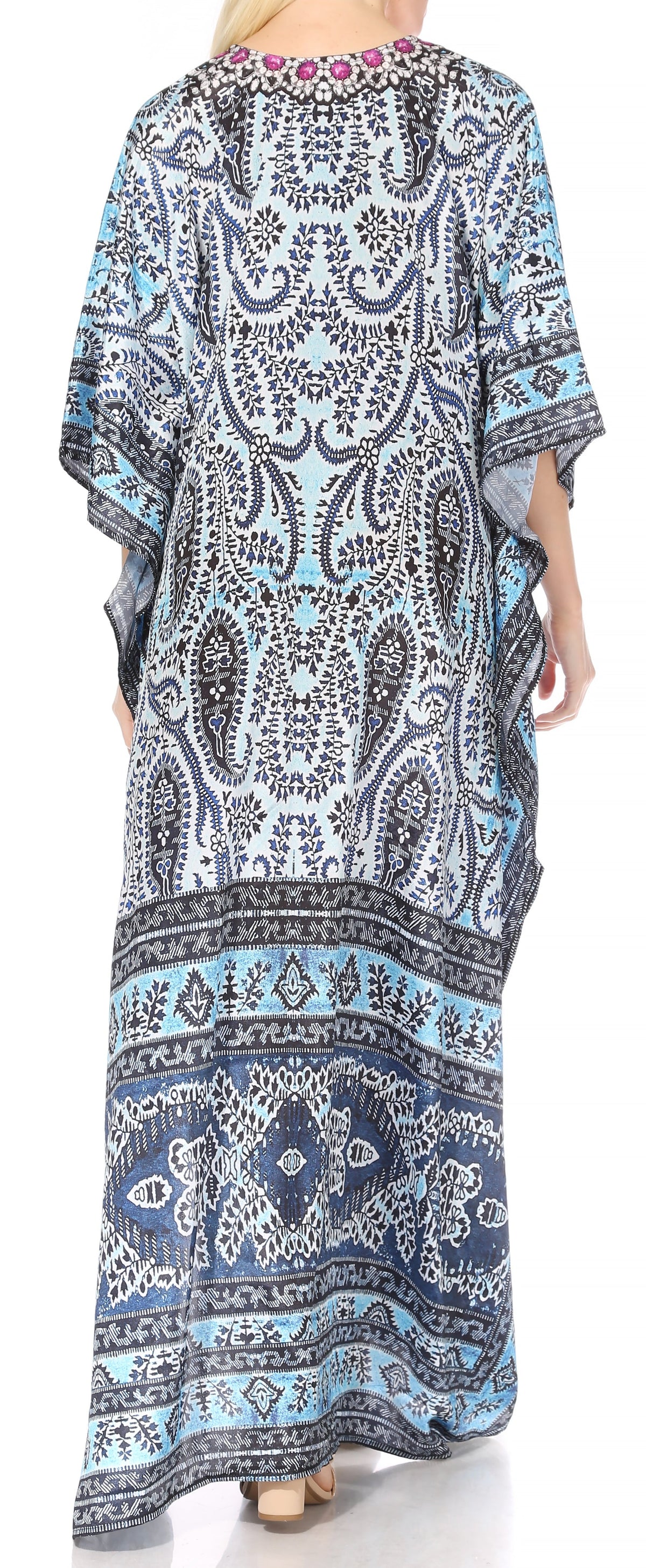 Sakkas Georgettina Flowy Long Caftan Dress/Cover Up