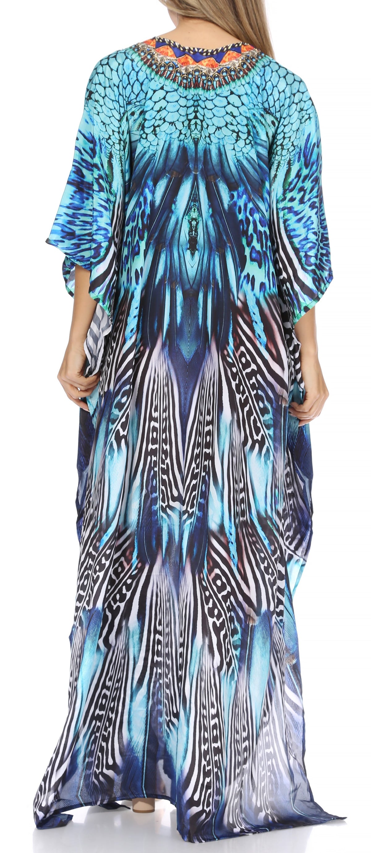Sakkas Georgettina Flowy Long Caftan Dress/Cover Up