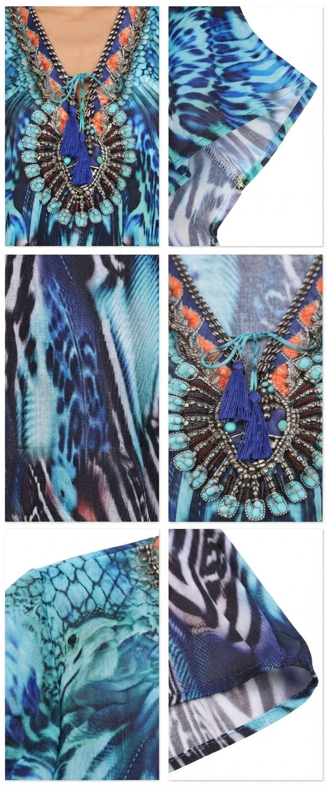 Sakkas Georgettina Flowy Long Caftan Dress/Cover Up