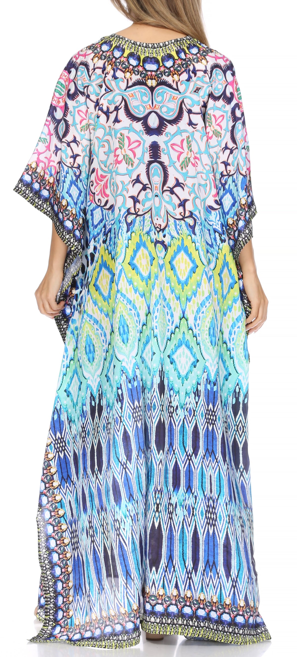 Sakkas Georgettina Flowy Long Caftan Dress/Cover Up