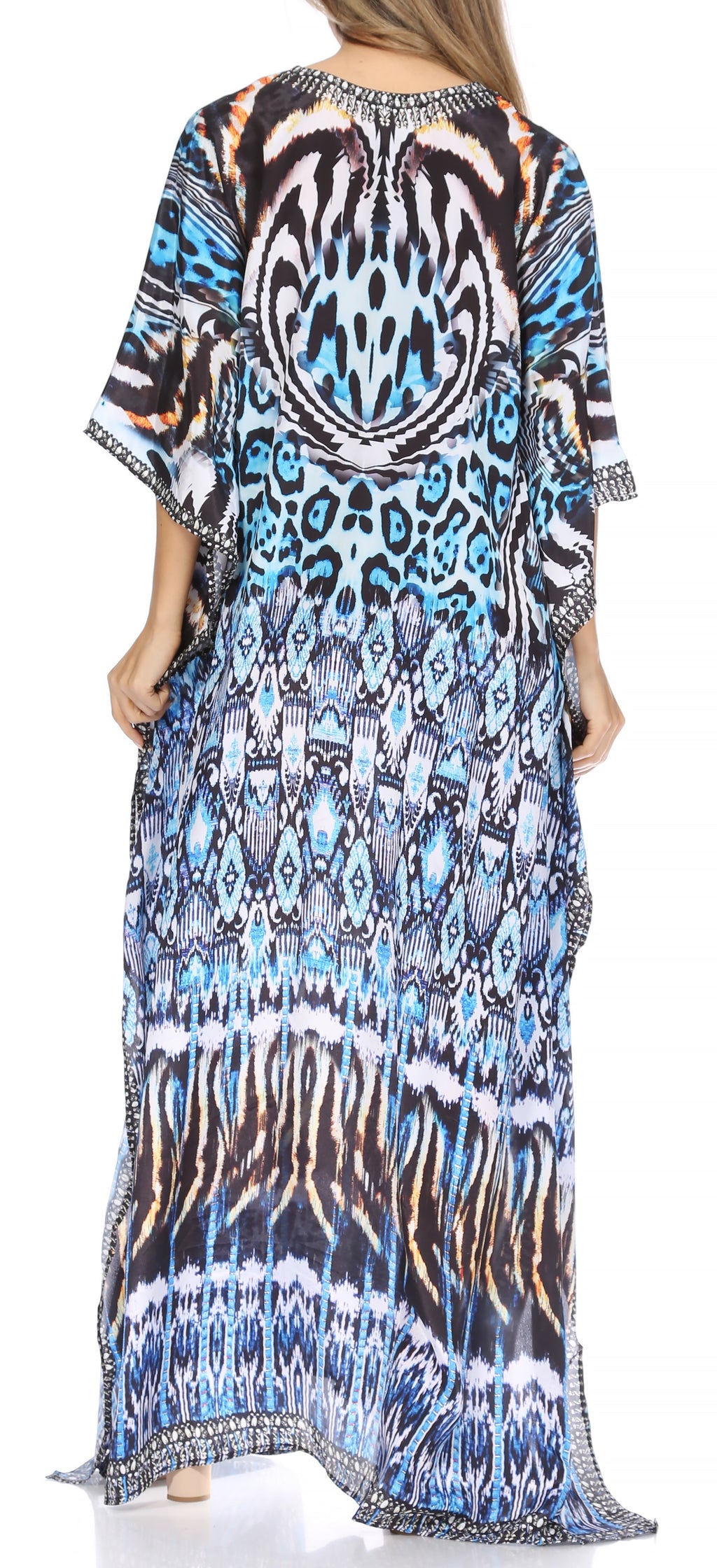 Sakkas Georgettina Flowy Long Caftan Dress/Cover Up