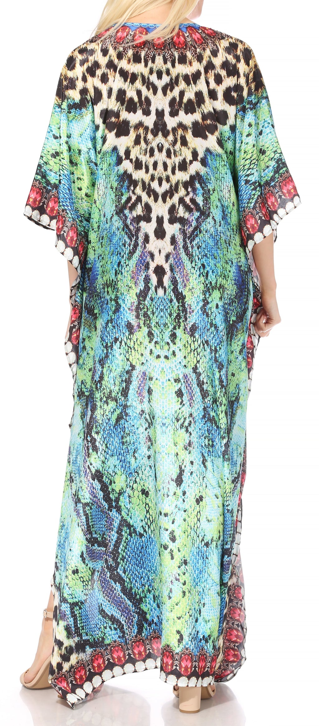Sakkas Georgettina Flowy Long Caftan Dress/Cover Up