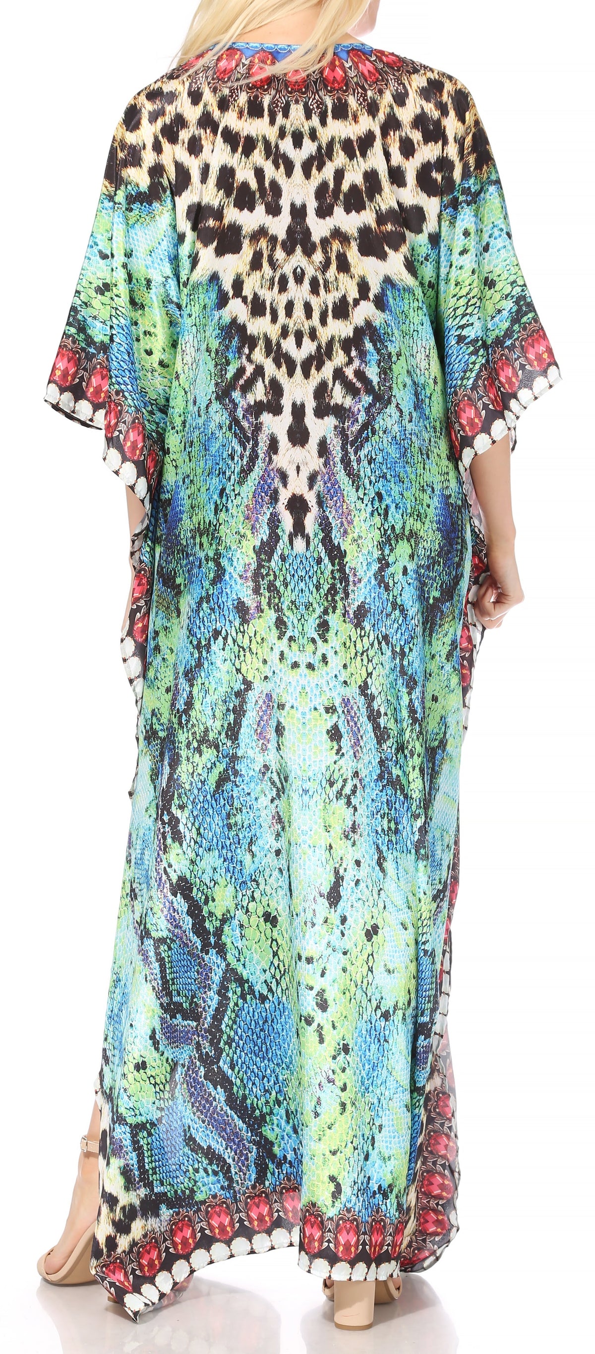 Sakkas Georgettina Flowy Long Caftan Dress/Cover Up