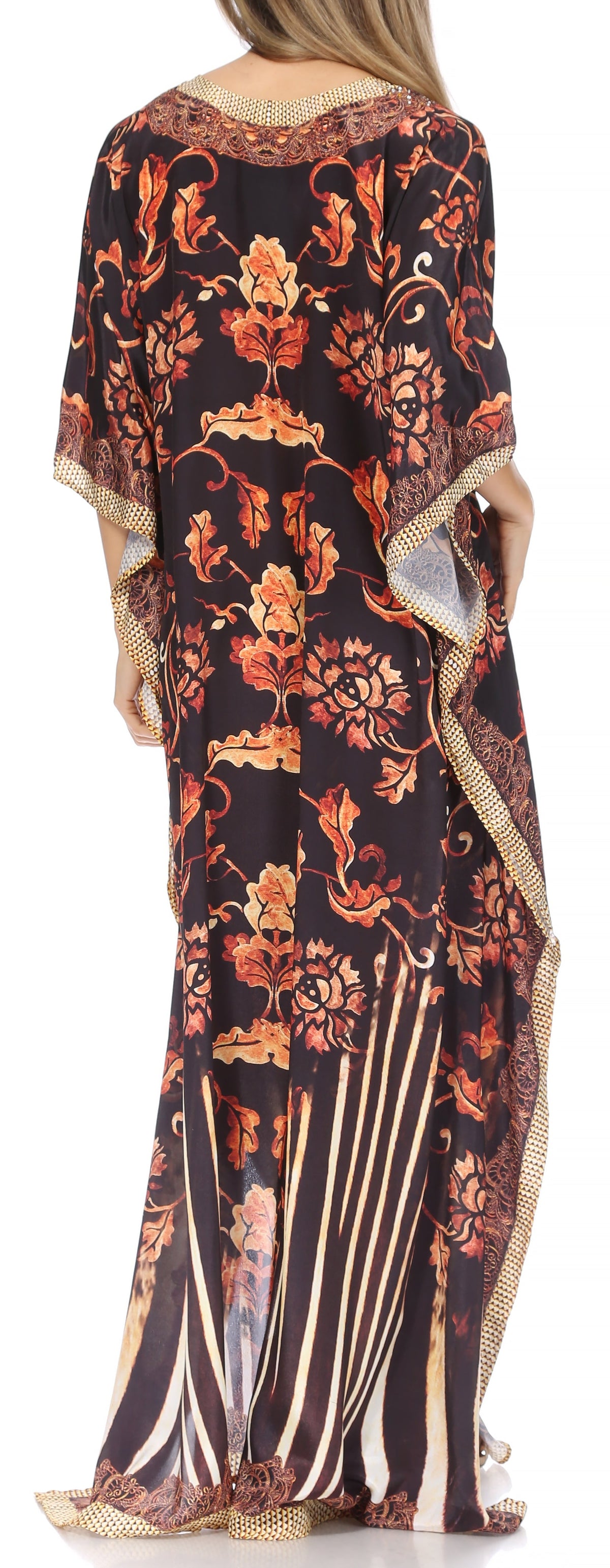 Sakkas Georgettina Flowy Long Caftan Dress/Cover Up