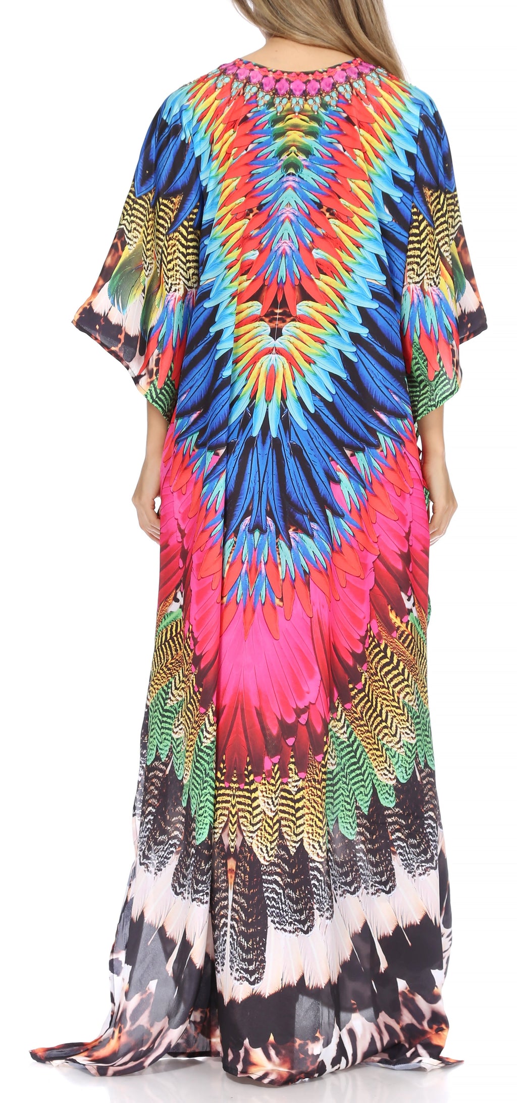 Sakkas Georgettina Flowy Long Caftan Dress/Cover Up