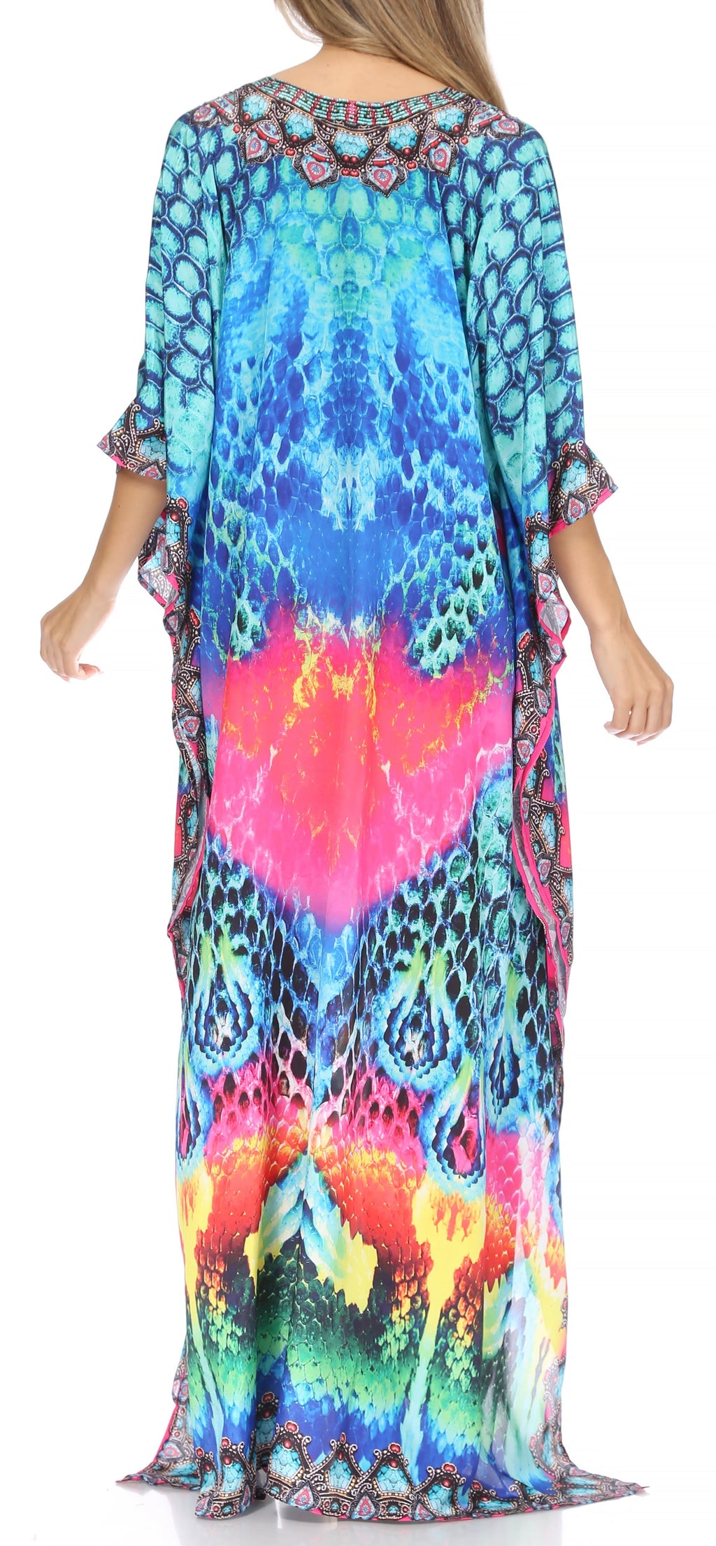 Sakkas Georgettina Flowy Long Caftan Dress/Cover Up