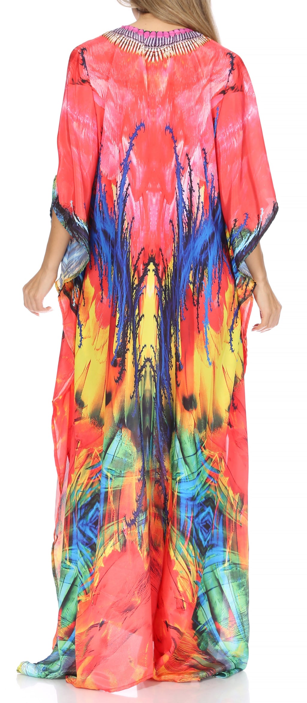 Sakkas Georgettina Flowy Long Caftan Dress/Cover Up