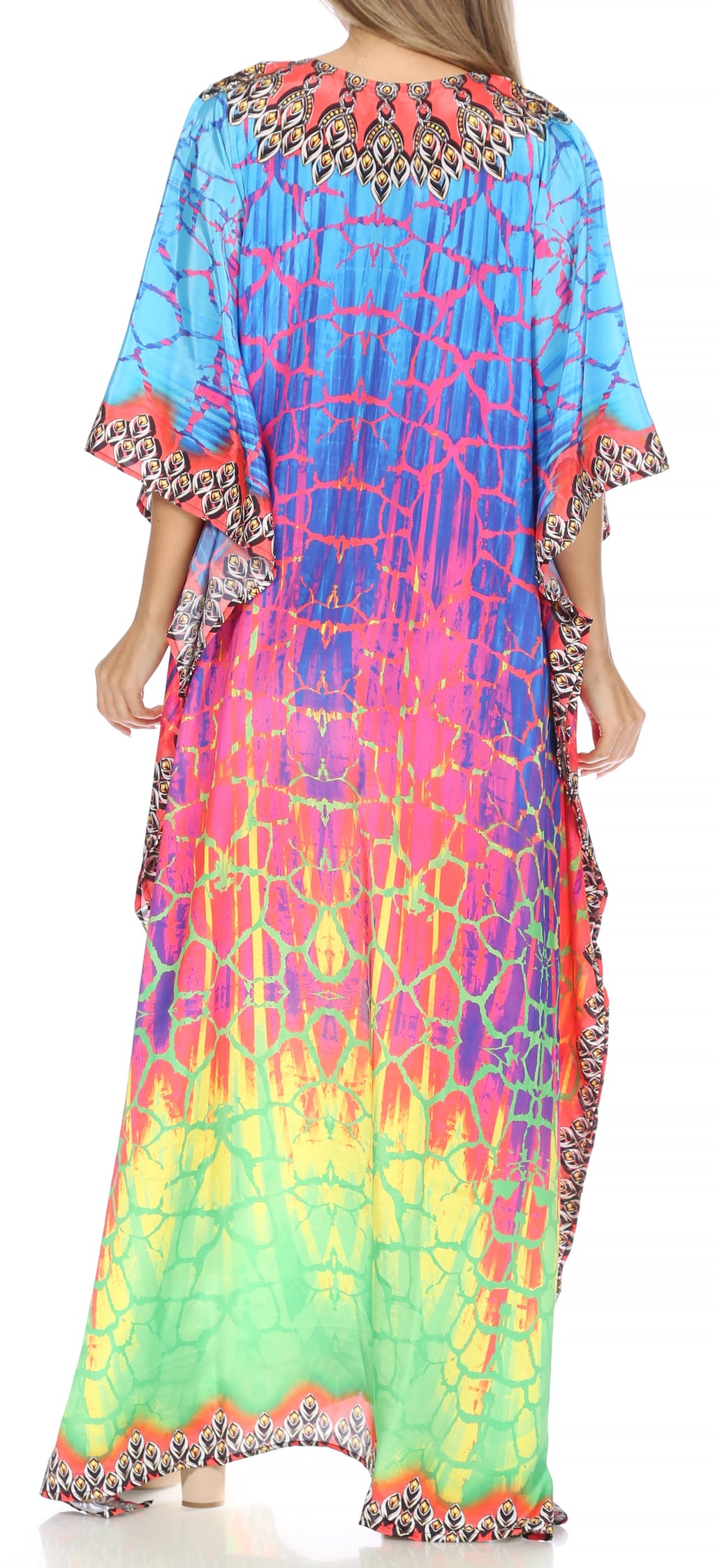 Sakkas Georgettina Flowy Long Caftan Dress/Cover Up