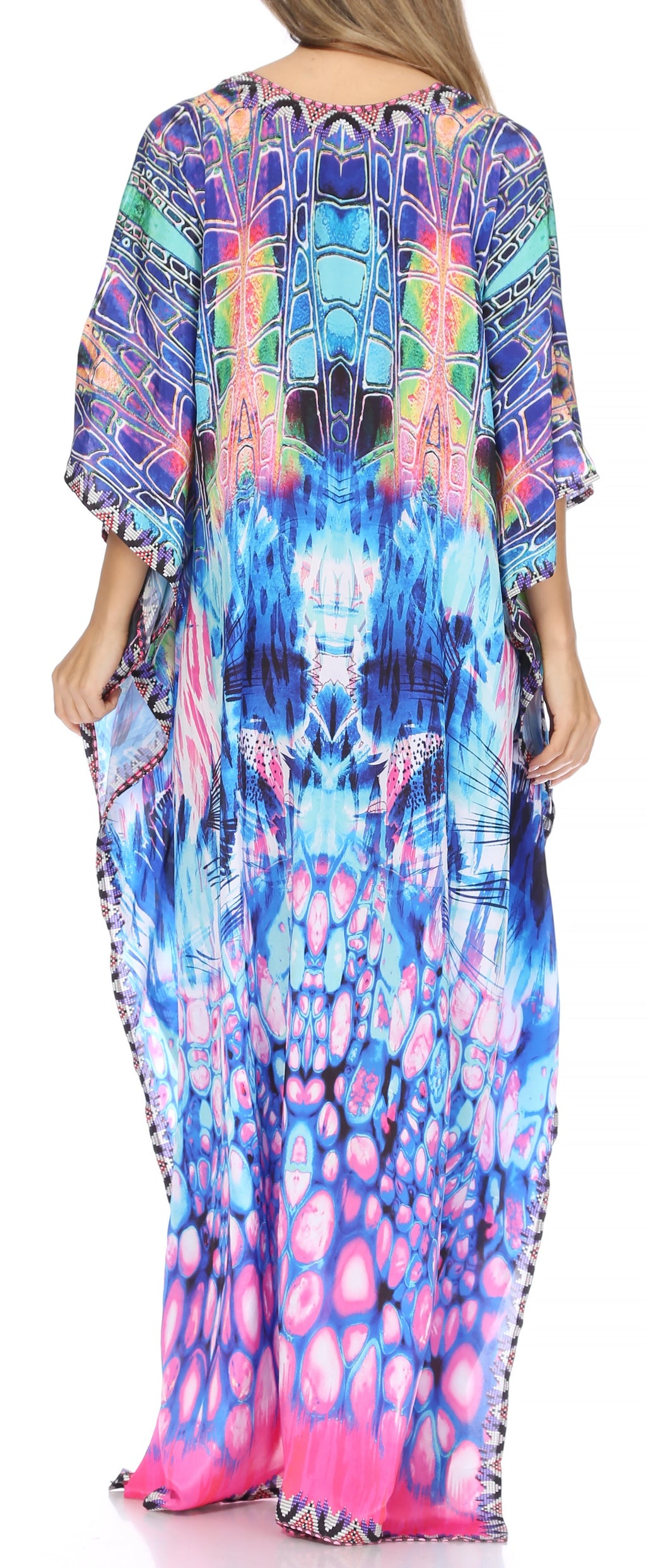 Sakkas Georgettina Flowy Long Caftan Dress/Cover Up
