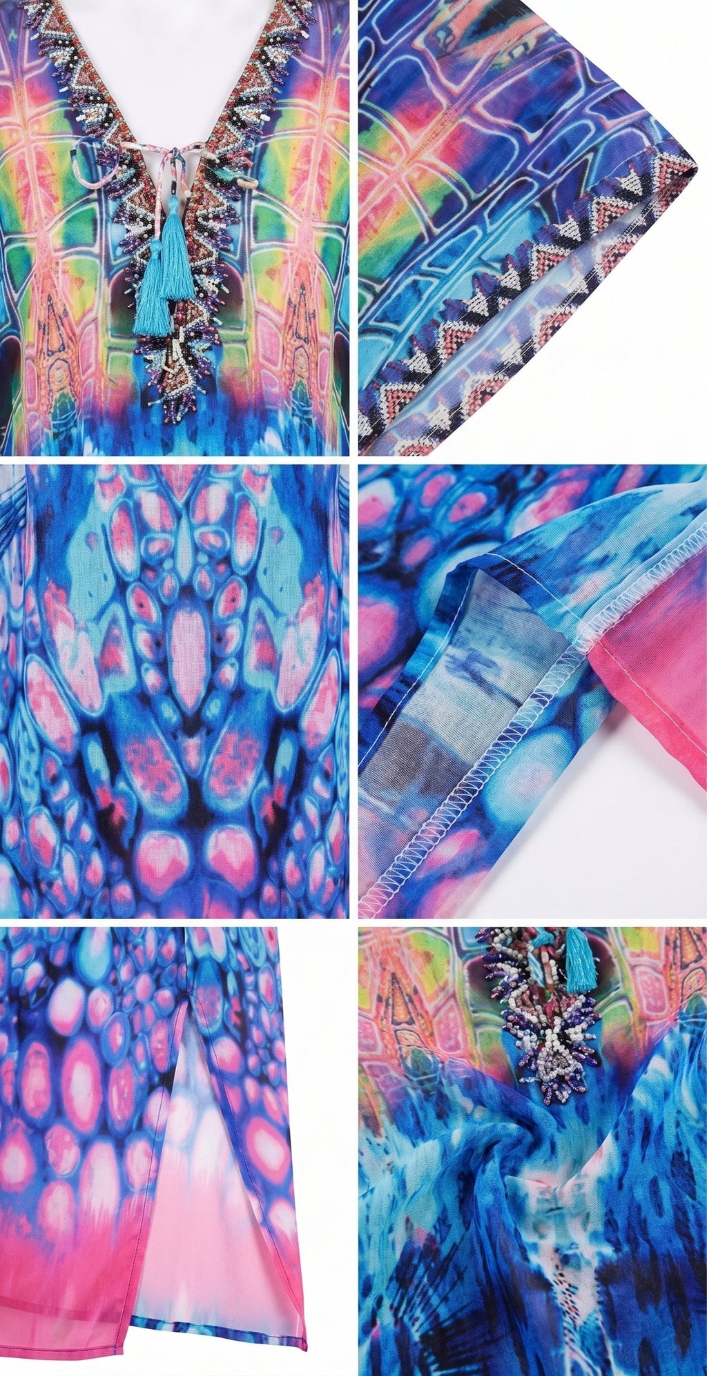 Sakkas Georgettina Flowy Long Caftan Dress/Cover Up