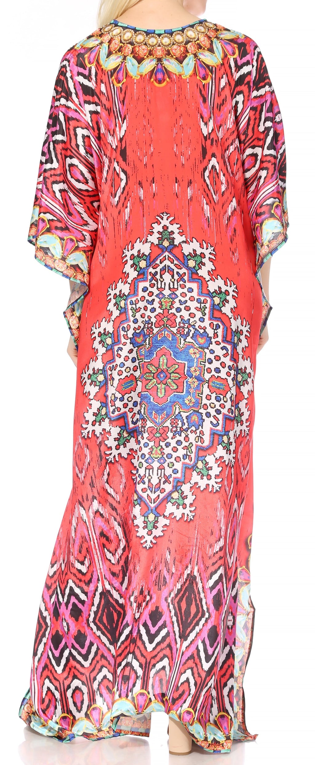 Sakkas Georgettina Flowy Long Caftan Dress/Cover Up