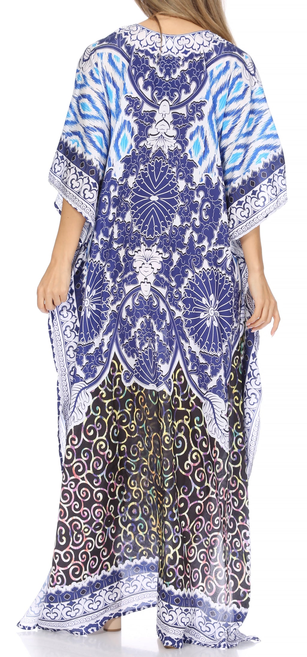 Sakkas Georgettina Flowy Long Caftan Dress/Cover Up
