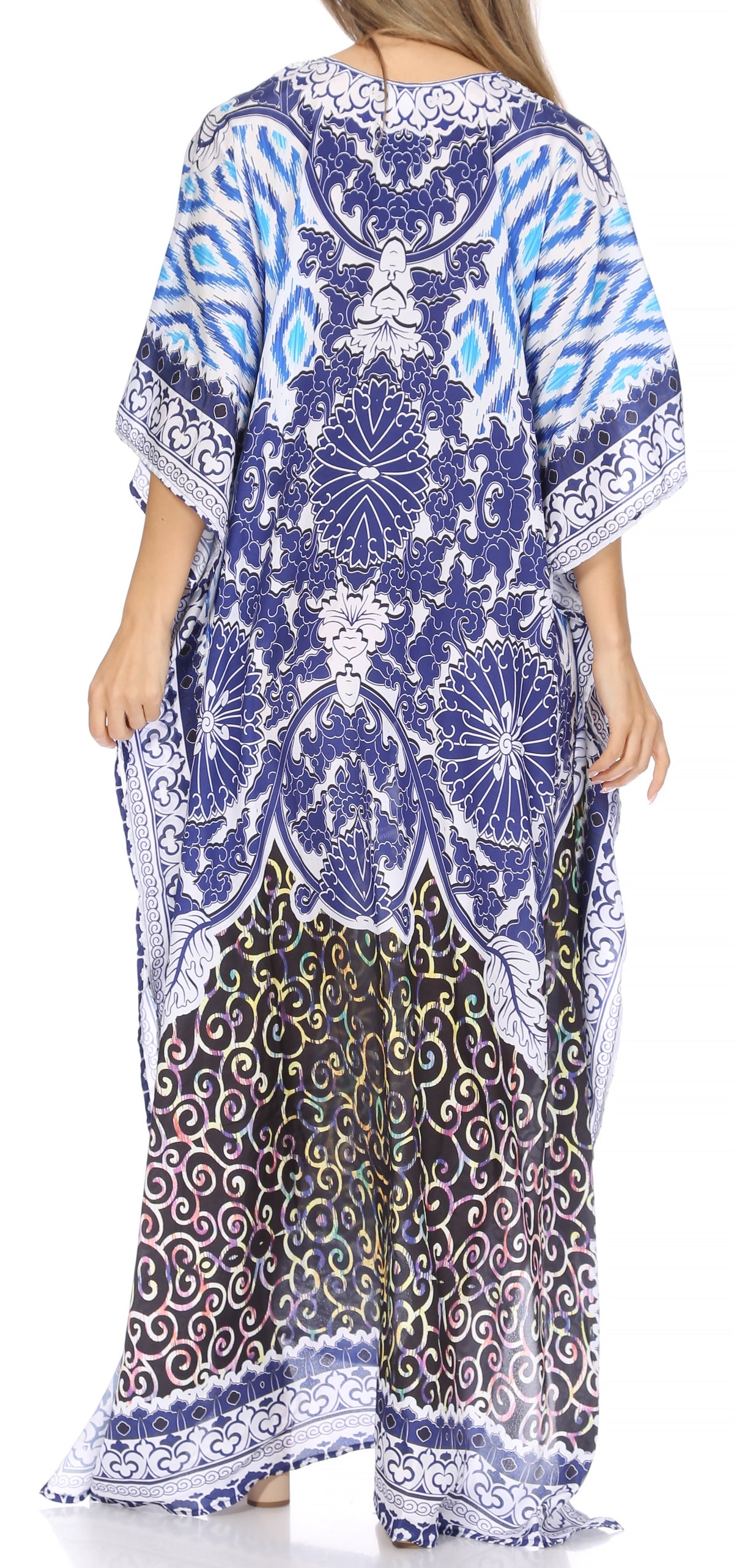 Sakkas Georgettina Flowy Long Caftan Dress/Cover Up
