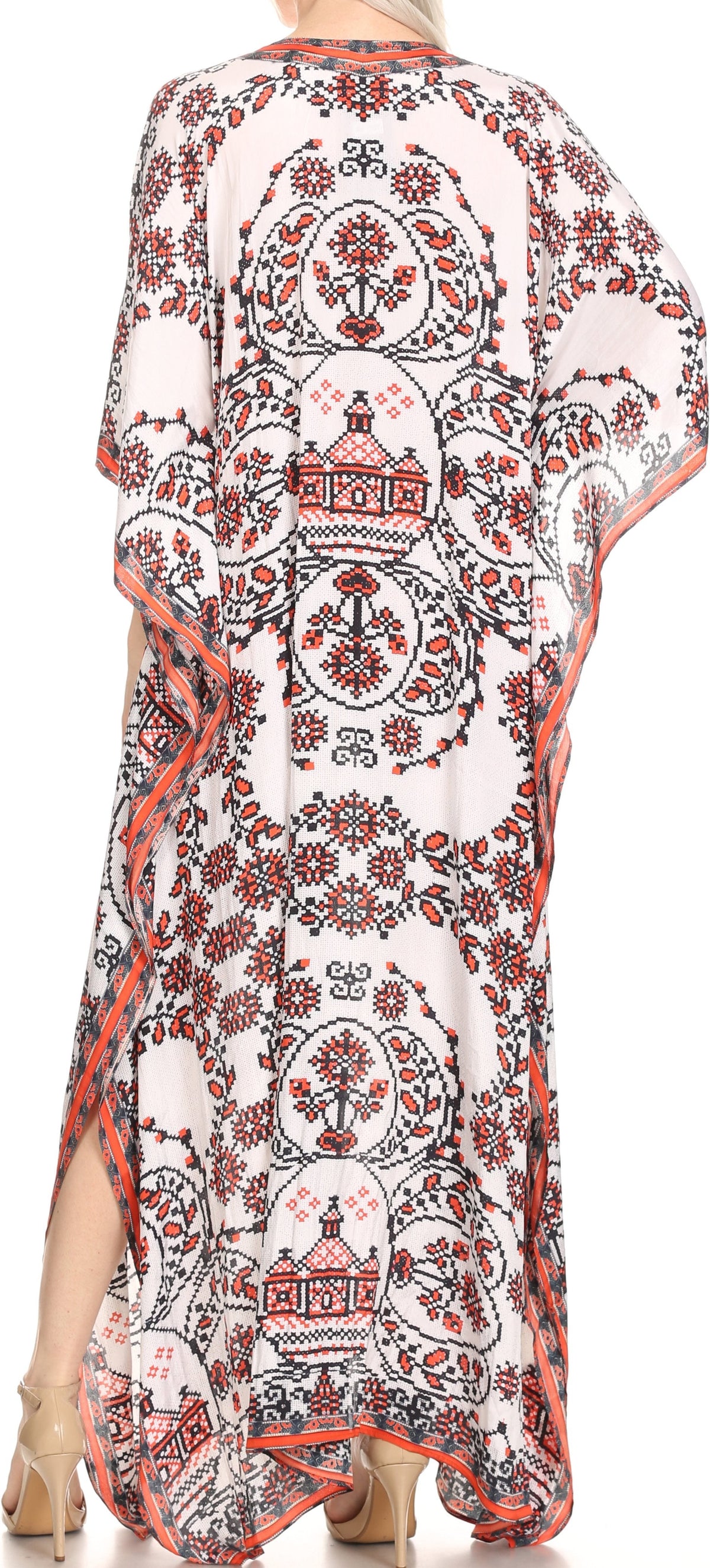 Sakkas Georgettina Flowy Long Caftan Dress/Cover Up