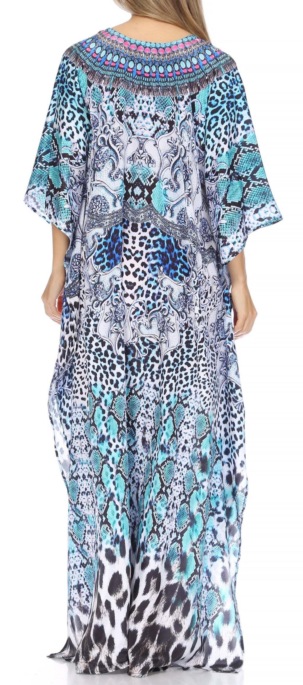 Sakkas Georgettina Flowy Long Caftan Dress/Cover Up