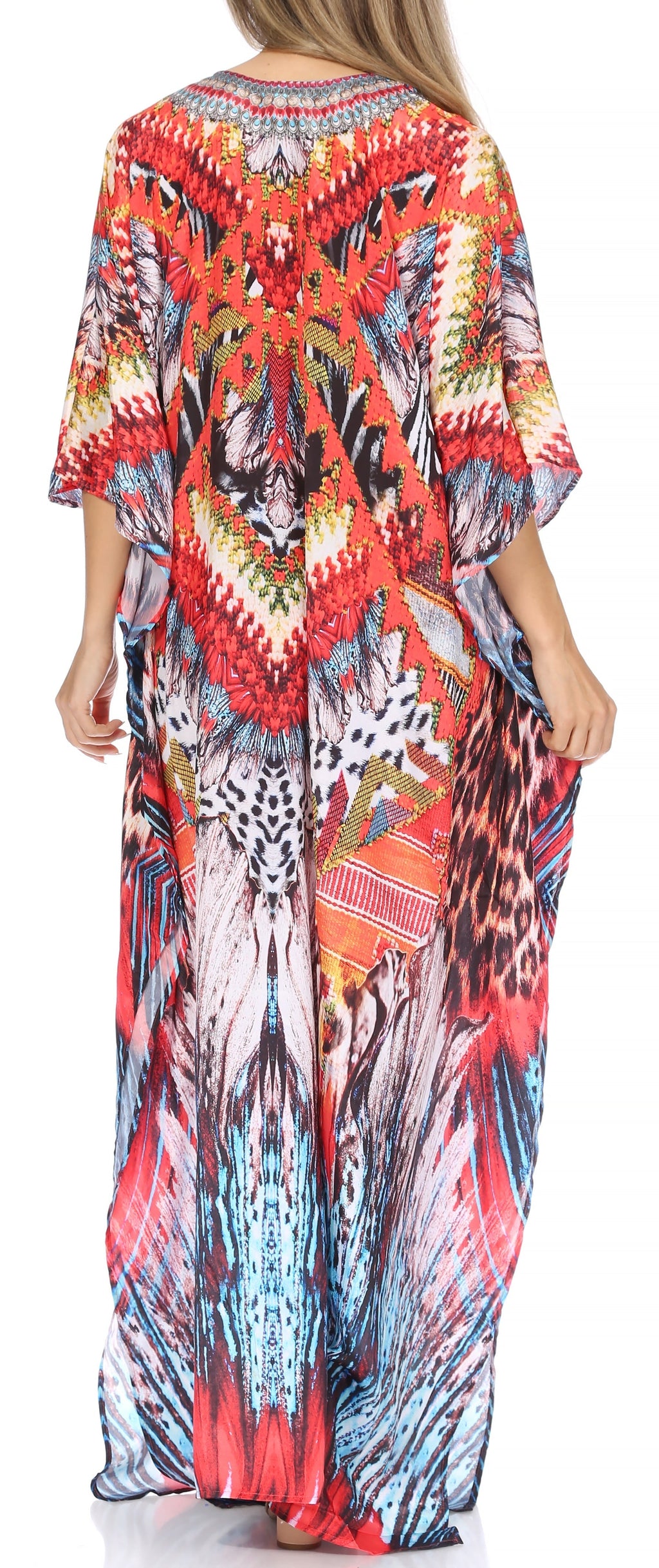 Sakkas Georgettina Flowy Long Caftan Dress/Cover Up
