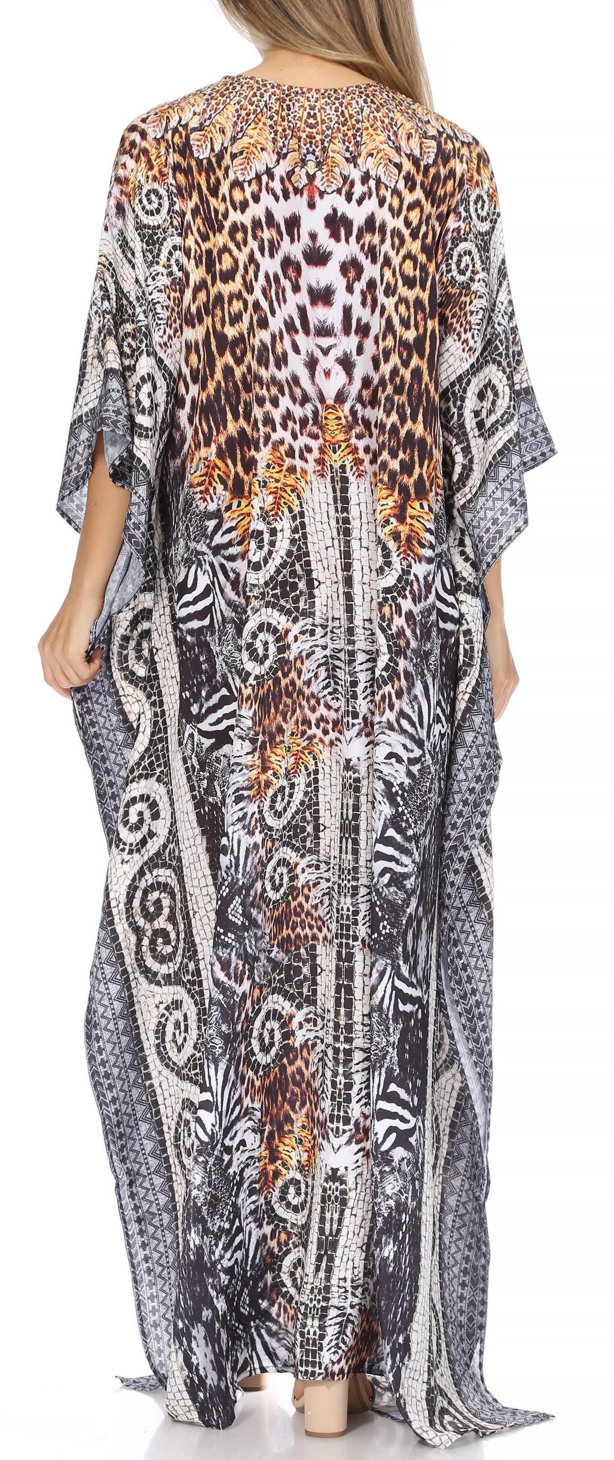 Sakkas Georgettina Flowy Long Caftan Dress/Cover Up