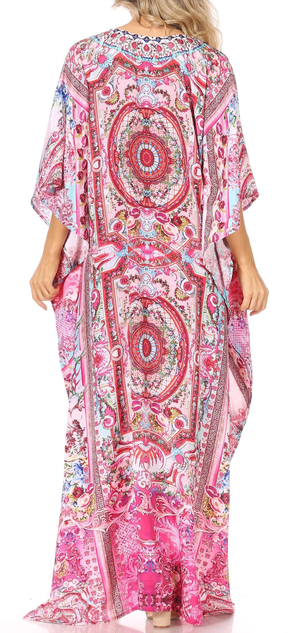 Sakkas Georgettina Flowy Long Caftan Dress/Cover Up
