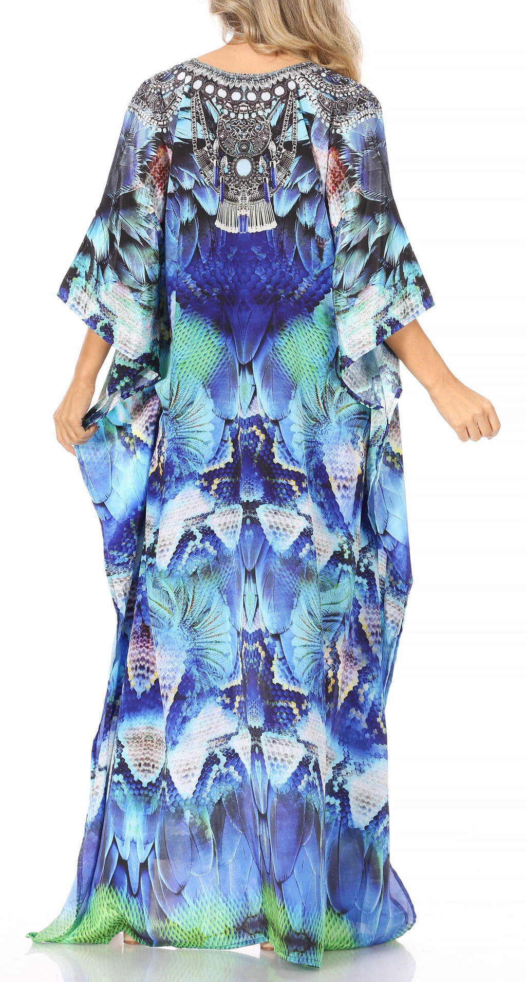 Sakkas Georgettina Flowy Long Caftan Dress/Cover Up
