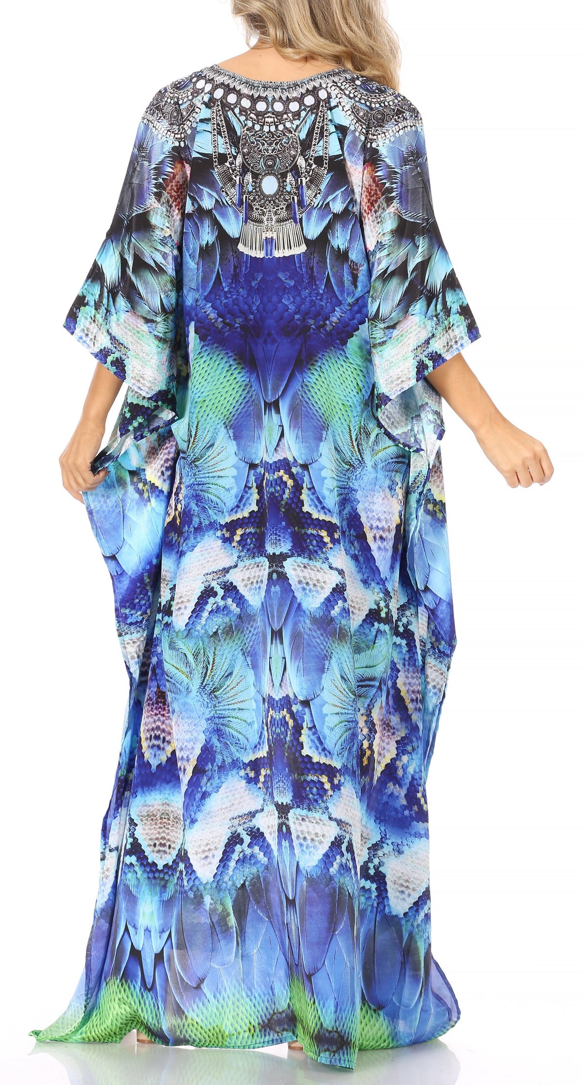 Sakkas Georgettina Flowy Long Caftan Dress/Cover Up