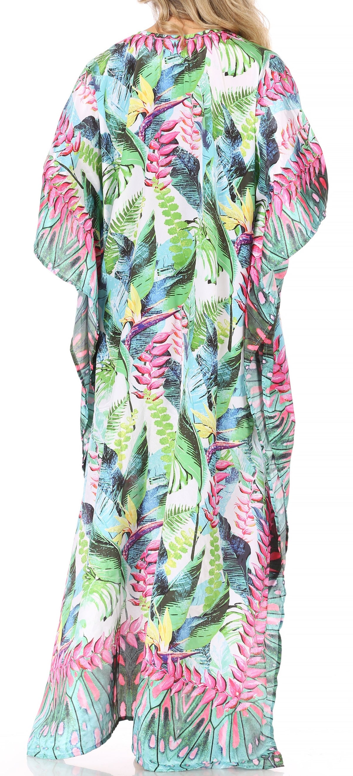 Sakkas Georgettina Flowy Long Caftan Dress/Cover Up