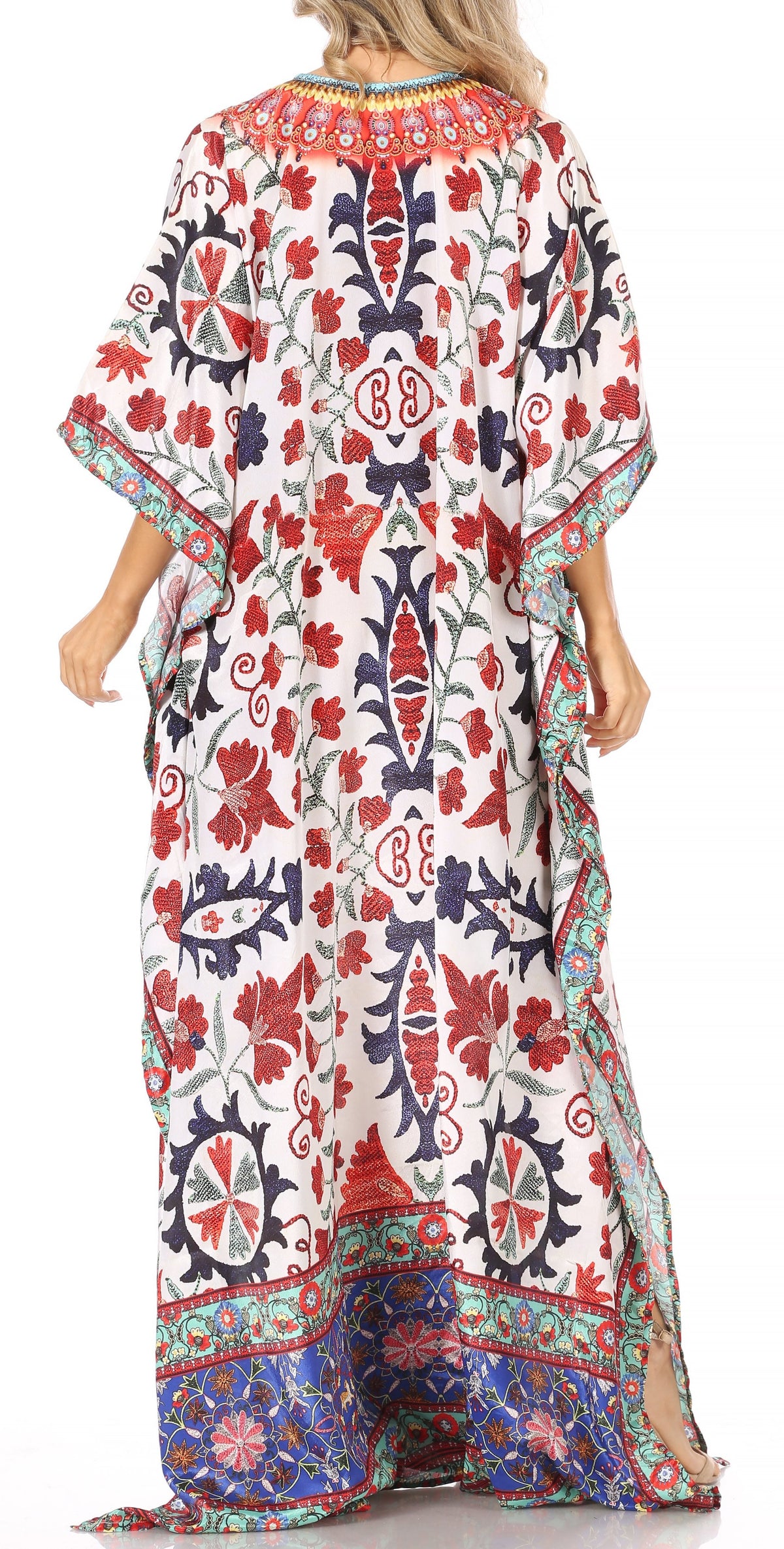 Sakkas Georgettina Flowy Long Caftan Dress/Cover Up